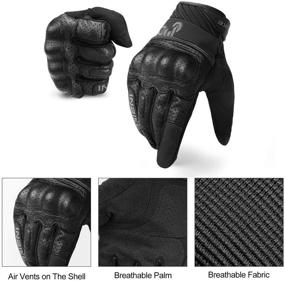 img 3 attached to 🧤 INBIKE Motorcycle Gloves, Full Finger Black Large with 3mm EVA Palm Pad - Enhanced Motorbike Gloves