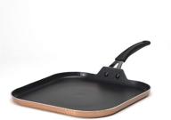 🍳 copper non-stick griddle pan: ecolution impressions hammered cookware, dishwasher safe, 11 inch logo