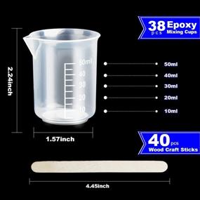 img 3 attached to 🔬 LEOBRO 38PCS Epoxy Resin Mixing Cups with 40 PCS Wood Craft Sticks - 50ml/1.7oz Graduated Epoxy Measuring Cups, Pouring Cups, Beakers for Resin, Epoxy, Acrylic Paint