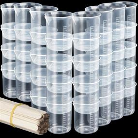 img 4 attached to 🔬 LEOBRO 38PCS Epoxy Resin Mixing Cups with 40 PCS Wood Craft Sticks - 50ml/1.7oz Graduated Epoxy Measuring Cups, Pouring Cups, Beakers for Resin, Epoxy, Acrylic Paint