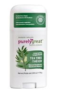 🌿 purelygreat natural deodorant stick - tea tree - ewg verified - vegan, cruelty free - aluminum & paraben-free - with essential oils logo