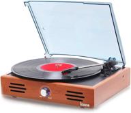 🎶 lauson woodsound jtf535: vintage vinyl record player with built-in speakers, usb connectivity, and rca line-out - 3 speed belt-driven phonograph turntable logo