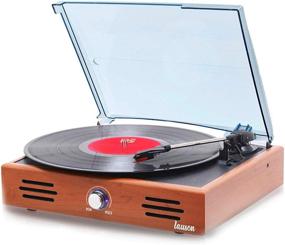 img 4 attached to 🎶 Lauson Woodsound JTF535: Vintage Vinyl Record Player with Built-in Speakers, USB Connectivity, and RCA Line-Out - 3 Speed Belt-Driven Phonograph Turntable