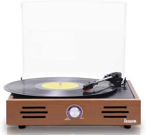 img 1 attached to 🎶 Lauson Woodsound JTF535: Vintage Vinyl Record Player with Built-in Speakers, USB Connectivity, and RCA Line-Out - 3 Speed Belt-Driven Phonograph Turntable