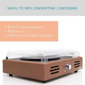 img 3 attached to 🎶 Lauson Woodsound JTF535: Vintage Vinyl Record Player with Built-in Speakers, USB Connectivity, and RCA Line-Out - 3 Speed Belt-Driven Phonograph Turntable