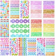 🌈 colorful alphabet letter stickers set – 14 sheets, self-adhesive, decorative ribbon heart patterns for scrapbooking, crafts, greeting cards, home diy decor – 12 styles logo