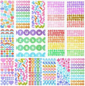 img 4 attached to 🌈 Colorful Alphabet Letter Stickers Set – 14 Sheets, Self-Adhesive, Decorative Ribbon Heart Patterns for Scrapbooking, Crafts, Greeting Cards, Home DIY Decor – 12 Styles