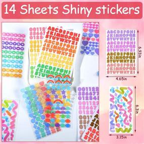 img 3 attached to 🌈 Colorful Alphabet Letter Stickers Set – 14 Sheets, Self-Adhesive, Decorative Ribbon Heart Patterns for Scrapbooking, Crafts, Greeting Cards, Home DIY Decor – 12 Styles