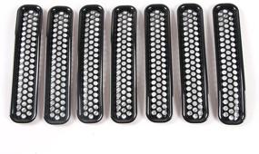 img 3 attached to 🔳 Enhance Your Jeep Wrangler TJ with RT-TCZ Black Honeycomb Mesh Front Grill Inserts Kit - (7PCS) - 1997-2006 Compatible