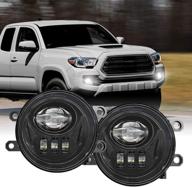 🚗 enhance visibility in your vehicle with 4x4flstc dot approved led fog lights assembly: compatible with tacoma 2016-2019, 4runner 2014-2019, camry 2007-2014, corolla 2009-2013 (1 pair) logo
