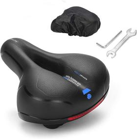 img 4 attached to 🚲 Higery Memory Foam Padded Bike Seat Cushion for Men and Women Comfort, Double Damping Rubber Ball Bicycle Seat with Reflective Design, Easy Installation Tools, Waterproof Seat Cover