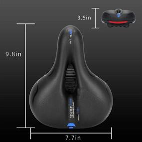 img 2 attached to 🚲 Higery Memory Foam Padded Bike Seat Cushion for Men and Women Comfort, Double Damping Rubber Ball Bicycle Seat with Reflective Design, Easy Installation Tools, Waterproof Seat Cover