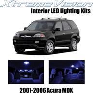 🔵 enhanced visibility blue interior led kit + installation tool for acura mdx 2001-2006 (14 pieces) logo