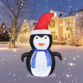 img 4 attached to BRIGHTDECK 40-LED Lighted Christmas Penguin: Portable and Foldable Decor for Garden, Yard, and Home