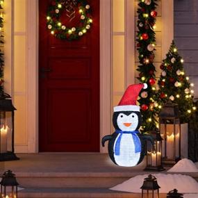 img 2 attached to BRIGHTDECK 40-LED Lighted Christmas Penguin: Portable and Foldable Decor for Garden, Yard, and Home