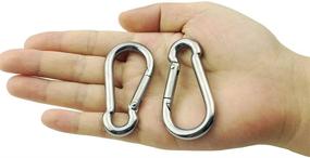 img 1 attached to 🔗 Mydio 16-Piece Set of Silver Spring Snap Hook Stainless Steel 304 Keychain Clips