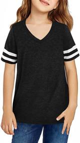 img 3 attached to 👚 Chic & Trendy: Asvivid Striped Sleeve Fashion Classic Girls' Tops, Tees & Blouses