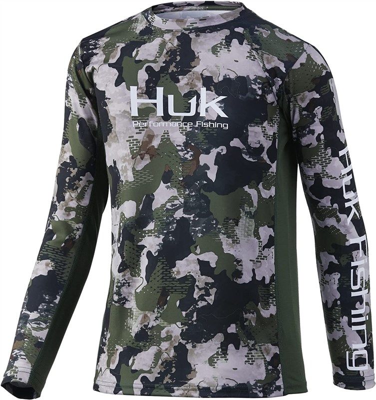 huk standard long sleeve protection refraction storm boys' clothing 로고