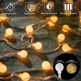 img 2 attached to 🎄 2 Pack Battery Operated Christmas String Lights - 200 LED 98 Ft Indoor/Outdoor Fairy Lights, Waterproof, Remote Control, Timer, Dimmer, 8 Modes - Ideal Decorations for Wedding Party, Warm White