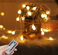 🎄 2 pack battery operated christmas string lights - 200 led 98 ft indoor/outdoor fairy lights, waterproof, remote control, timer, dimmer, 8 modes - ideal decorations for wedding party, warm white логотип