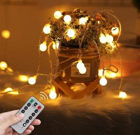 img 4 attached to 🎄 2 Pack Battery Operated Christmas String Lights - 200 LED 98 Ft Indoor/Outdoor Fairy Lights, Waterproof, Remote Control, Timer, Dimmer, 8 Modes - Ideal Decorations for Wedding Party, Warm White