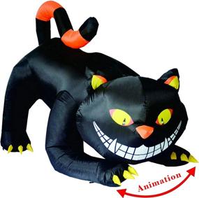img 4 attached to 🎃 6 FT Halloween Inflatables Outdoor Black Cat with Fangs - GOOSH Blow Up Yard Decoration with LED Lights Built-in - Clearance for Holiday/Party/Yard/Garden