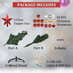 img 1 attached to 🎄 5ft ILLUMINEW Artificial Christmas Tree with 8 Flashing Modes and Warm White Light. Metal Stand Xmas Pine Tree for Indoor/Outdoor Holiday Party Decorations