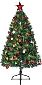 img 4 attached to 🎄 5ft ILLUMINEW Artificial Christmas Tree with 8 Flashing Modes and Warm White Light. Metal Stand Xmas Pine Tree for Indoor/Outdoor Holiday Party Decorations