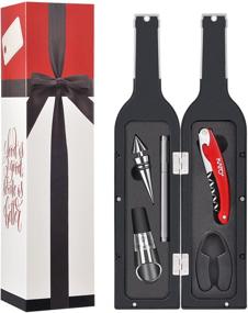 img 4 attached to 🍷 Kato Wine Opener Gift Set: Corkscrew, Stopper, Pourer & More - Perfect Valentine's Day Gift