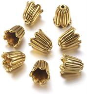 🌼 craftdady 20pcs antique gold flower spacer bead caps 10x10mm tibetan metal cone bead end caps with 1mm hole for diy jewelry making logo