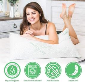 img 3 attached to 🌿 Premium Bamboo King Size 2 Pack Pillow – Cooling Shredded Memory Foam Pillow with Washable, Removable Case – Adjustable for Better Sleep and Comfort