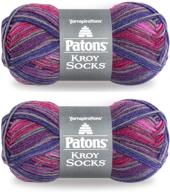 patons kroy socks yarn, 2-pack 🧦 in stunning purple haze: quality and style combined! logo