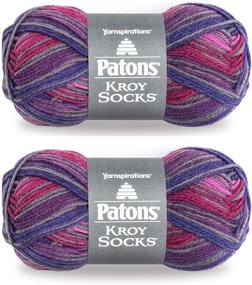 img 4 attached to Patons Kroy Socks Yarn, 2-Pack 🧦 in Stunning Purple Haze: Quality and Style Combined!