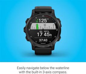 img 1 attached to 🌊 Garmin Descent Mk2S: Компактный дайв-компьютер с мультиспортивным тренировочным режимом, умными функциями, серая/черная силиконовая лента.