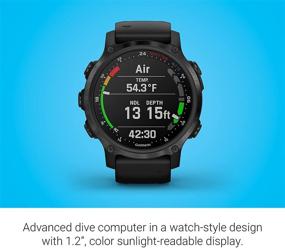 img 2 attached to 🌊 Garmin Descent Mk2S: Компактный дайв-компьютер с мультиспортивным тренировочным режимом, умными функциями, серая/черная силиконовая лента.