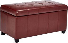 img 4 attached to 🔴 Stylish and Functional FIRST HILL FHW Bench Collection Rectangular Storage Ottoman in Radiant Radicchio Red