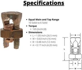 img 1 attached to 🔌 High Strength Copper Alloy Split Bolt Connector for Equine Fencing, Electrical Power Grounding, Bonding, and Pool Bonding Applications - Voltada 50 Pack