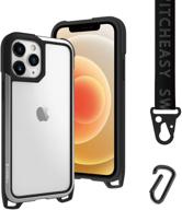 📱 switcheasy odyssey iphone 12 pro max case - premium aero-tech crossbody lanyard, fashion neck strap, military-grade protection - silver logo