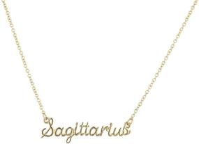 img 2 attached to 🌟 Silvertone and Goldtone Script Name Horoscope Zodiac Sign Necklaces for Girls by LUX ACCESSORIES