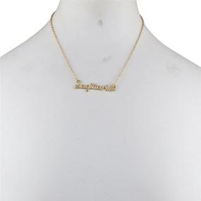 img 1 attached to 🌟 Silvertone and Goldtone Script Name Horoscope Zodiac Sign Necklaces for Girls by LUX ACCESSORIES