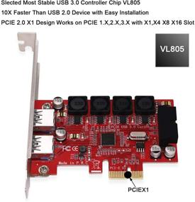 img 1 attached to 💻 LTERIVER PCIE USB 3.0 Expansion Card with Smart Power Control: 1X 19Pin USB 3.0 Header and 2X USB-A Ports for Windows & Server Systems