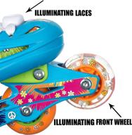 sparkling titan flower princess girls inline skates: led light-up front wheel and laces, various sizes and colors logo