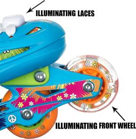 img 1 attached to Sparkling Titan Flower Princess Girls Inline Skates: LED Light-up Front Wheel and Laces, Various Sizes and Colors