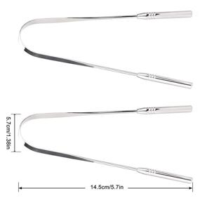 img 1 attached to 👅 YUESUO U-Shaped Tongue Scraper (2-Pack) – Stainless Steel Tongue Brush Cleaners for Fresh Breath – Oral Care Essential for Adults and Kids