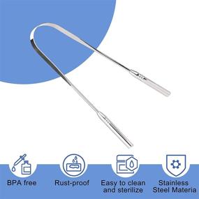 img 2 attached to 👅 YUESUO U-Shaped Tongue Scraper (2-Pack) – Stainless Steel Tongue Brush Cleaners for Fresh Breath – Oral Care Essential for Adults and Kids