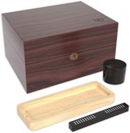 herb guard's extra large locking wood smell box: a complete solution with smell proof jar, rolling tray, and humidifier for optimal freshness logo