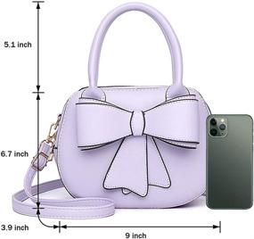 img 1 attached to Bowknot Handbag Leather Shoulder Top Handle Women's Handbags & Wallets for Totes