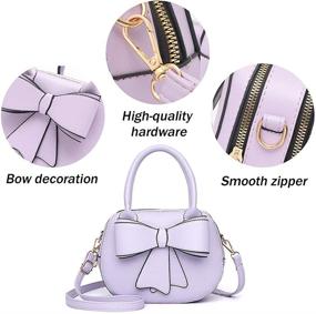 img 2 attached to Bowknot Handbag Leather Shoulder Top Handle Women's Handbags & Wallets for Totes