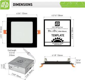 img 2 attached to ASD Ultra Thin Square LED Recessed Lighting 6 Inch, 3000K-4000K-5000K Color Temperature Options, 12W 840Lm Dimmable LED Downlight, Canless LED Recessed Light, IC & Damp Rated, ETL, Energy Star (12-Pack)