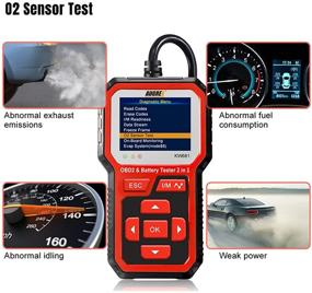 img 2 attached to 🔋 KW681 12V 2в1 OBD2 Тестер батареи: автомобильный тестер нагрузки на батарею и диагностическое оборудование для мотоцикла, автомобиля и грузовика - тест системы запуска и зарядки, EOBD диагностический проверяющий, цифровой дисплейный анализатор батареи